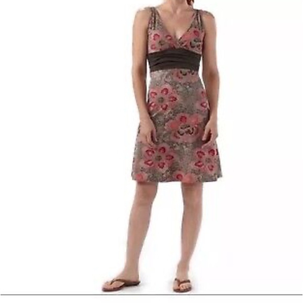 Patagonia Margot Floral V-Neck Dress in Pink and Gray